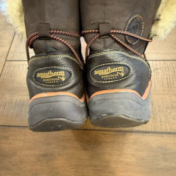 Aquatherm Boots Santana Canada Faux Fur Winter Boot Women’s Size 10 Brown EUC - Picture 9 of 11